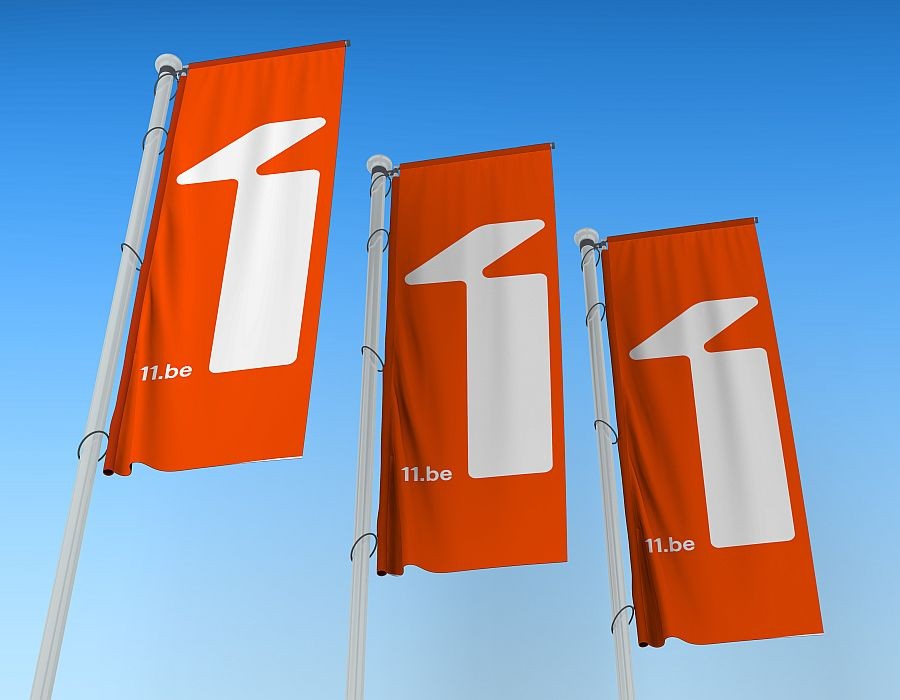 Verticale vlag met 1 voor mast
