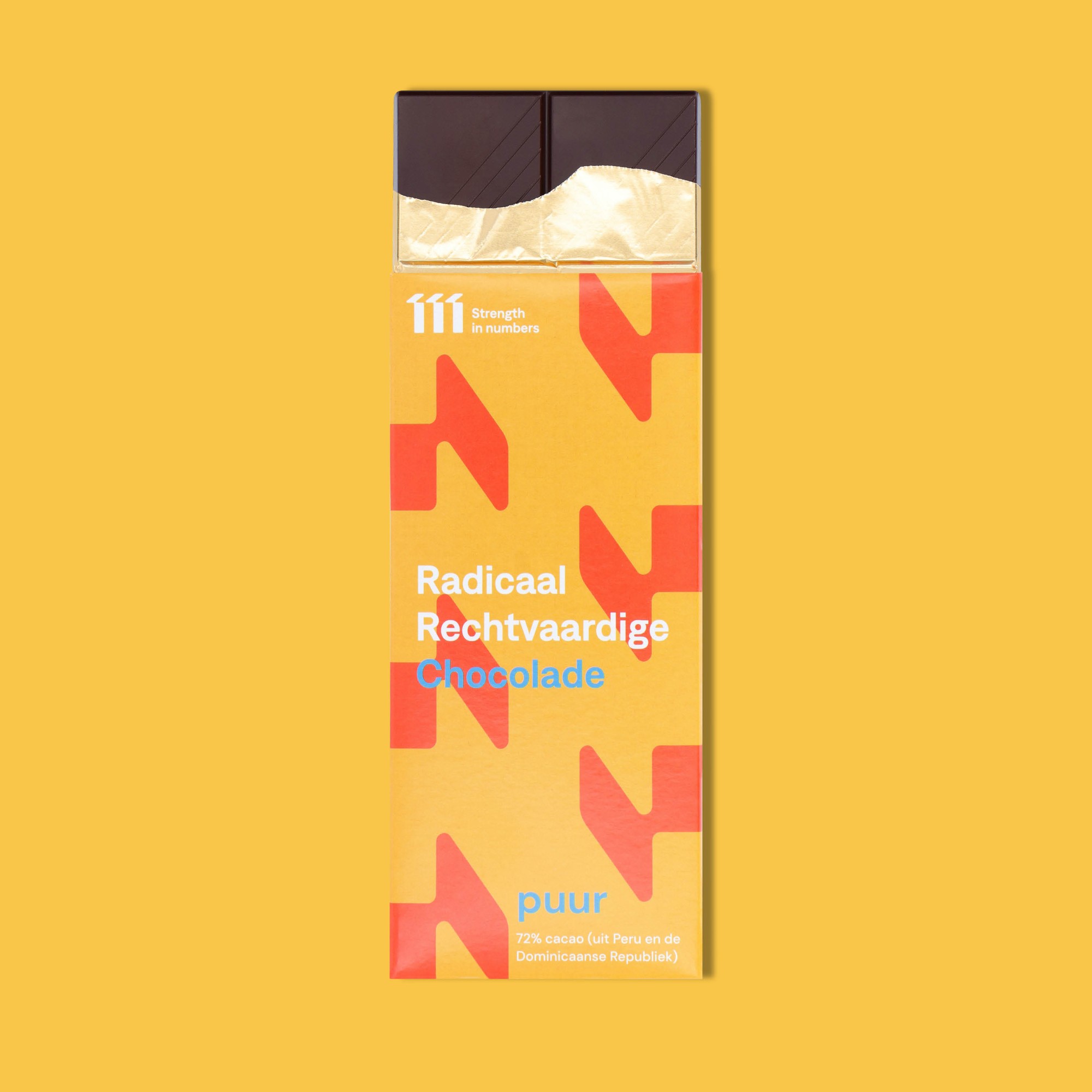 Doos Radicaal Rechtvaardige Pure Chocolade (12 tabletten per doos) - verkoopprijs 6 euro per tablet