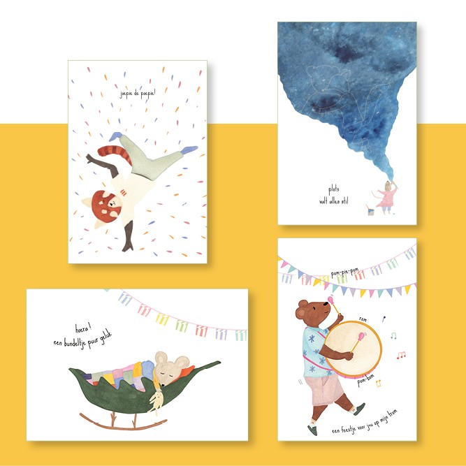 NIEUW!  Van toast tot troost (set 4 kaarten)